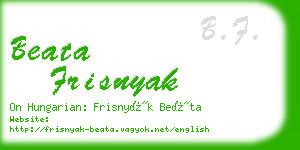 beata frisnyak business card